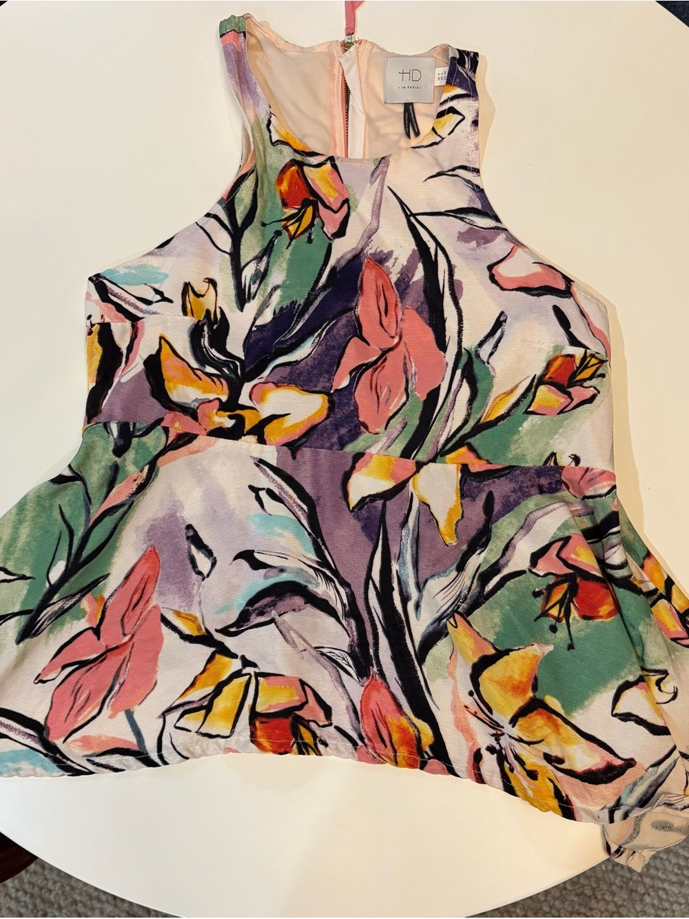 HD in Paris Multicolor Floral Halter Peplum Crop Top